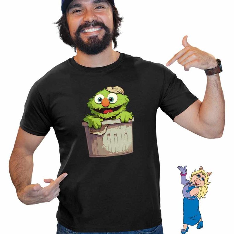 Fashion, accesorii si bijuterii - Barbati - Imbracaminte - Tricouri si bluze barbati - Tricou Barbati The Muppets Oscar Grouch, negru, marime 3XL - Infinity.ro