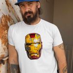 Fashion, accesorii si bijuterii - Barbati - Imbracaminte - Tricouri si bluze barbati - Tricou Barbati Iron Man Casca, alb, marime S - Infinity.ro