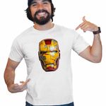 Fashion, accesorii si bijuterii - Barbati - Imbracaminte - Tricouri si bluze barbati - Tricou Barbati Iron Man Casca, alb, marime S - Infinity.ro