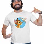 Fashion, accesorii si bijuterii - Barbati - Imbracaminte - Tricouri si bluze barbati - Tricou Barbati Bambi Fluturas Natura Caprioara, alb, marime 3XL - Infinity.ro