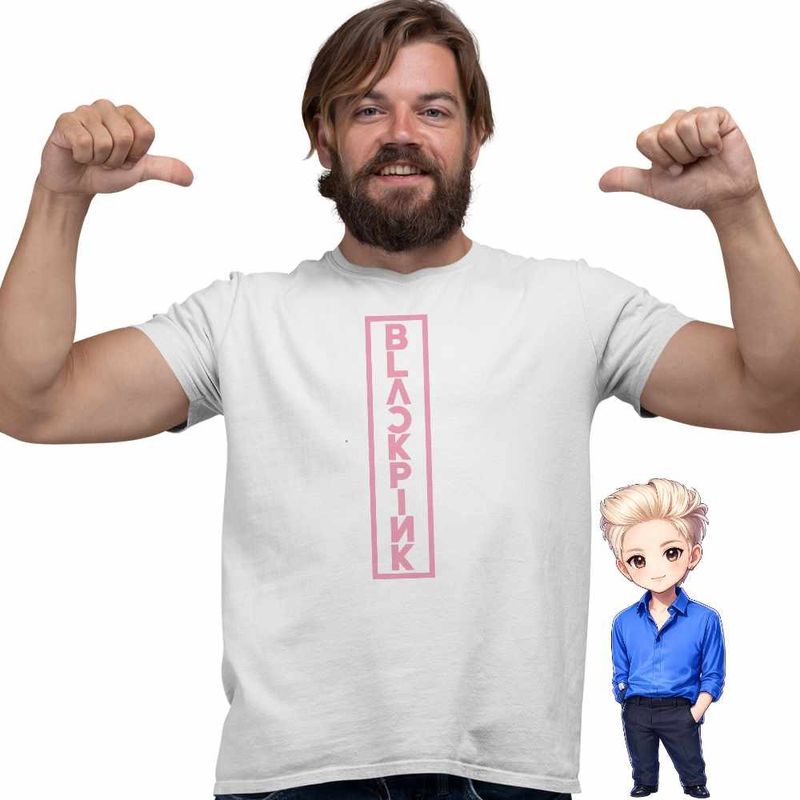 Fashion, accesorii si bijuterii - Barbati - Imbracaminte - Tricouri si bluze barbati - Tricou Barbati BlackPink Vibe Kpop Merch, alb, marime 3XL - Infinity.ro