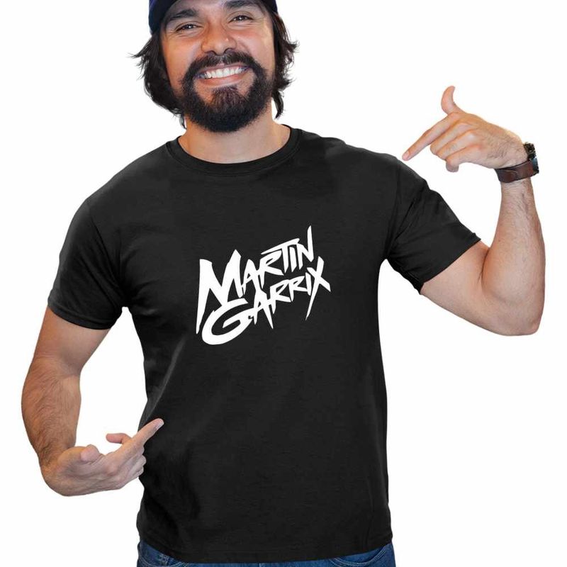Fashion, accesorii si bijuterii - Barbati - Imbracaminte - Tricouri si bluze barbati - Tricou Barbati Martin Garrix Signature, negru, marime M - Infinity.ro
