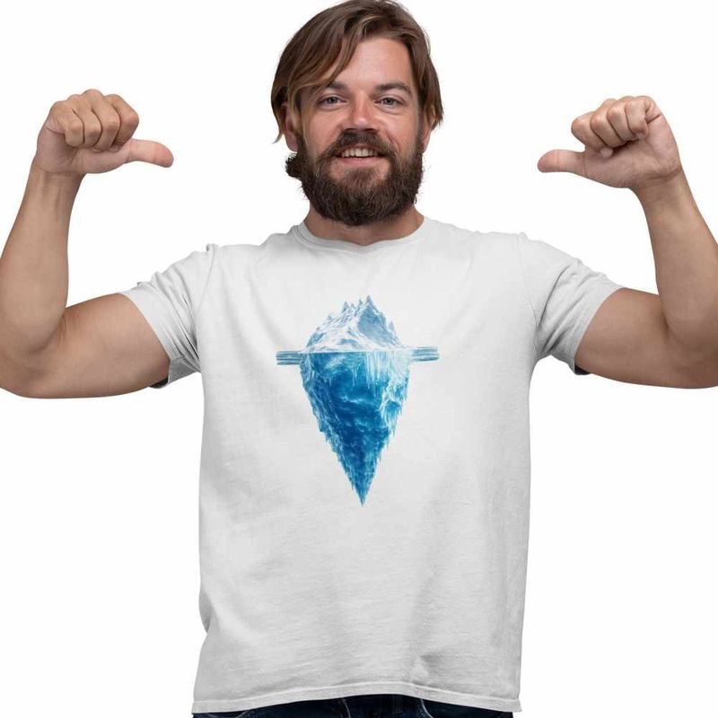 Fashion, accesorii si bijuterii - Barbati - Imbracaminte - Tricouri si bluze barbati - Tricou Barbati Kaleo Iceberg Iceland, alb, marime 2XL - Infinity.ro
