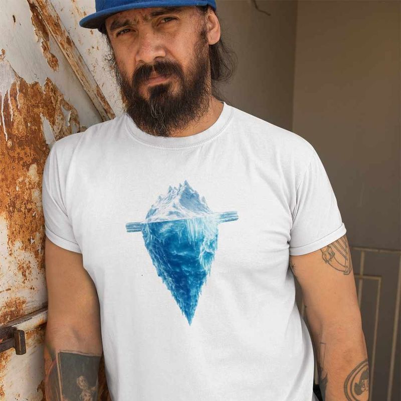 Fashion, accesorii si bijuterii - Barbati - Imbracaminte - Tricouri si bluze barbati - Tricou Barbati Kaleo Iceberg Iceland, alb, marime 2XL - Infinity.ro
