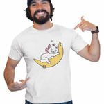 Fashion, accesorii si bijuterii - Barbati - Imbracaminte - Tricouri si bluze barbati - Tricou Barbati Pisicile Aristocrate Marie Luna Somn Moon, alb, marime L - Infinity.ro