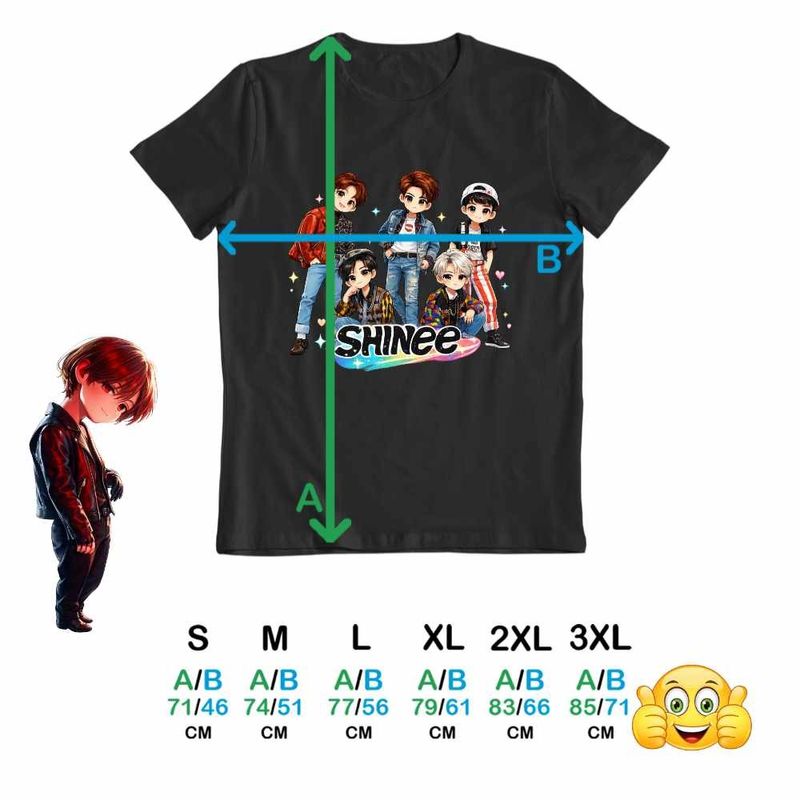 Fashion, accesorii si bijuterii - Barbati - Imbracaminte - Tricouri si bluze barbati - Tricou Barbati Shinee Kpop All Gang, negru, marime M - Infinity.ro