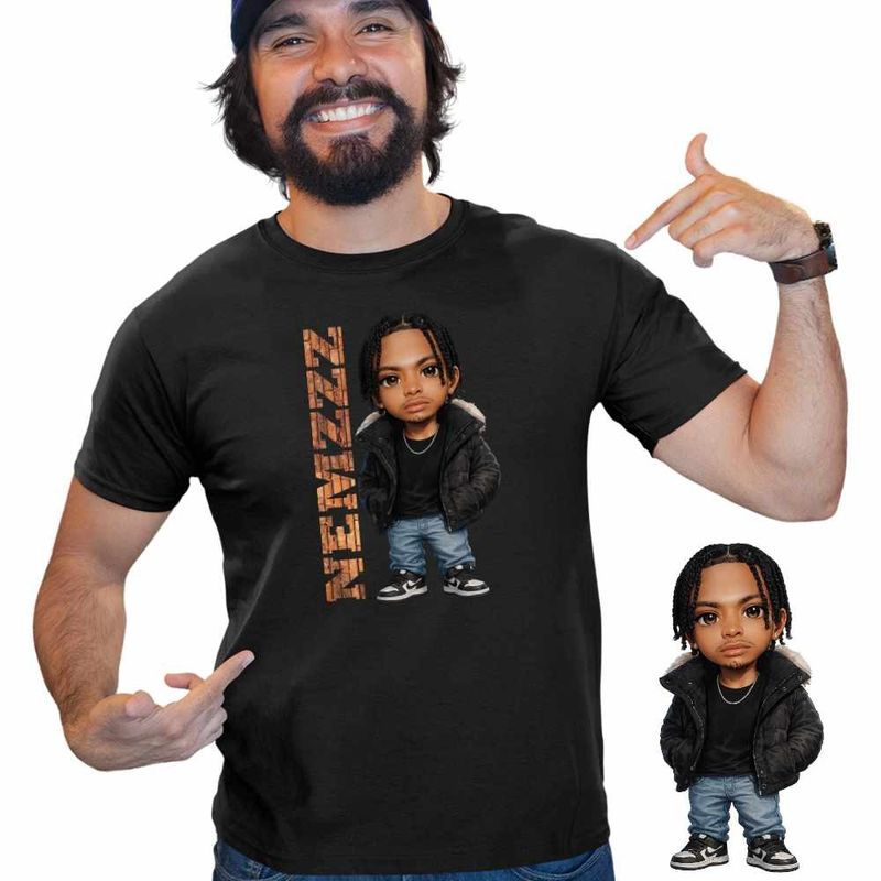 Fashion, accesorii si bijuterii - Barbati - Imbracaminte - Tricouri si bluze barbati - Tricou Barbati Nemzzz Escape Chibi, negru, marime 2XL - Infinity.ro