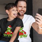 Fashion, accesorii si bijuterii - Barbati - Imbracaminte - Tricouri si bluze barbati - Tricou Barbati Six Seven Grinch Craciun, negru, marime M - Infinity.ro