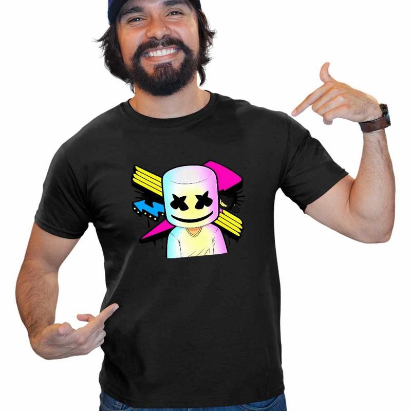 Fashion, accesorii si bijuterii - Barbati - Imbracaminte - Tricouri si bluze barbati - Tricou Barbati Marshmello Party Vibe, negru, marime 2XL - Infinity.ro