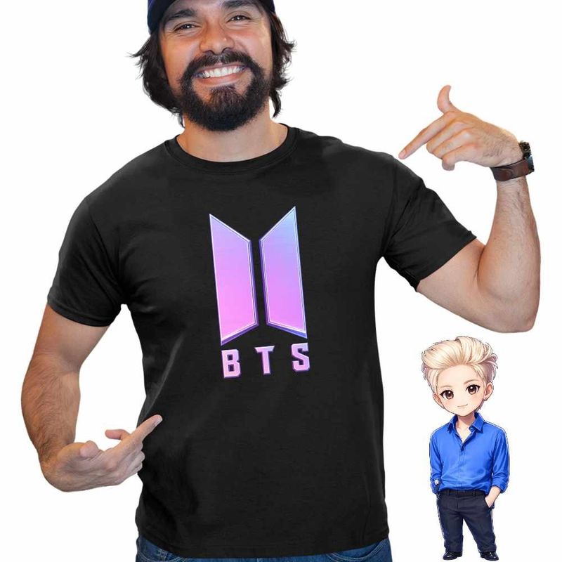 Fashion, accesorii si bijuterii - Barbati - Imbracaminte - Tricouri si bluze barbati - Tricou Barbati BTS Sigil Kpop Vibe, negru, marime 3XL - Infinity.ro