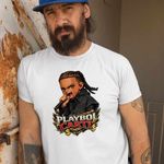 Fashion, accesorii si bijuterii - Barbati - Imbracaminte - Tricouri si bluze barbati - Tricou Barbati Playboi Carti RIP, alb, marime L - Infinity.ro