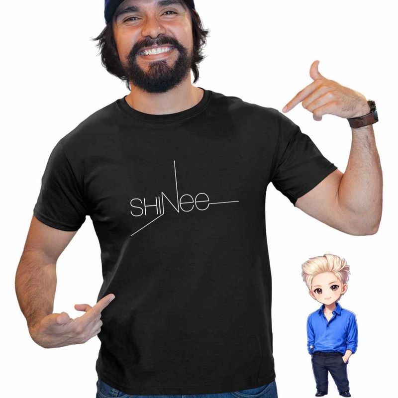 Fashion, accesorii si bijuterii - Barbati - Imbracaminte - Tricouri si bluze barbati - Tricou Barbati Shinee K-Pop, negru, marime 3XL - Infinity.ro