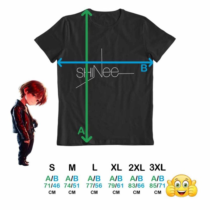 Fashion, accesorii si bijuterii - Barbati - Imbracaminte - Tricouri si bluze barbati - Tricou Barbati Shinee K-Pop, negru, marime 3XL - Infinity.ro