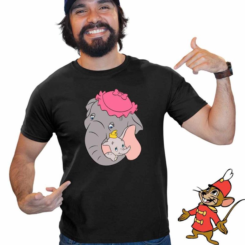 Fashion, accesorii si bijuterii - Barbati - Imbracaminte - Tricouri si bluze barbati - Tricou Barbati Dumbo Jumbo Love Elefant Circ, negru, marime L - Infinity.ro