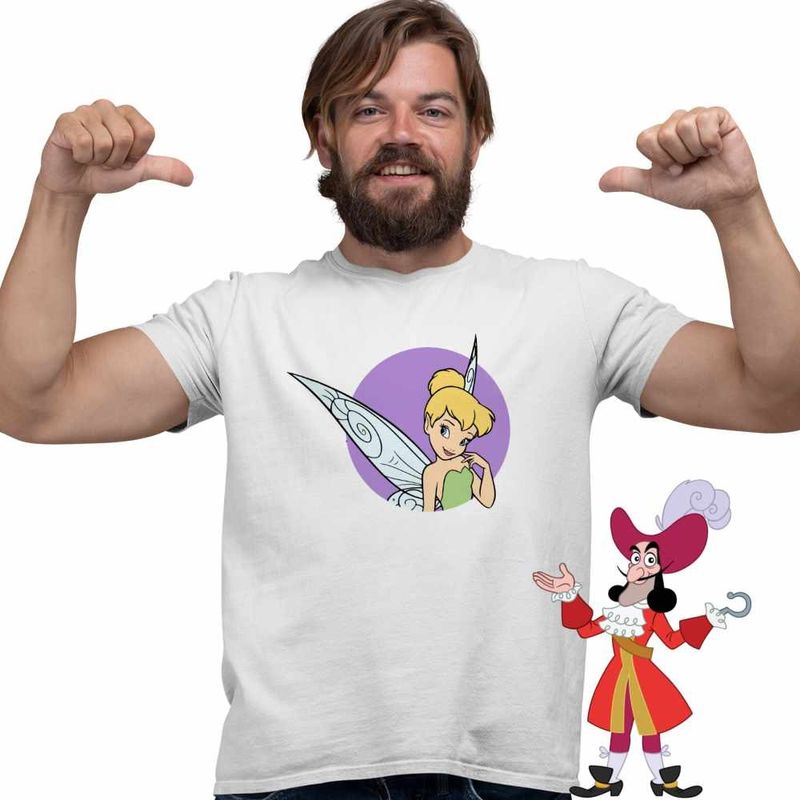 Fashion, accesorii si bijuterii - Barbati - Imbracaminte - Tricouri si bluze barbati - Tricou Barbati Peter Pan Tinker Bell Clopotica, alb, marime 2XL - Infinity.ro