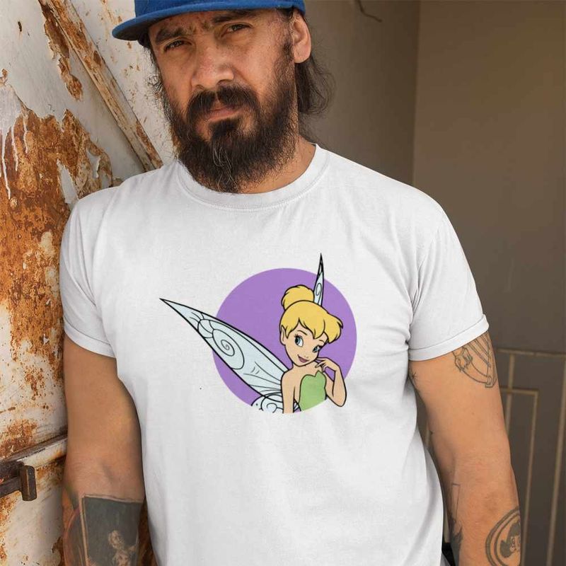 Fashion, accesorii si bijuterii - Barbati - Imbracaminte - Tricouri si bluze barbati - Tricou Barbati Peter Pan Tinker Bell Clopotica, alb, marime 2XL - Infinity.ro