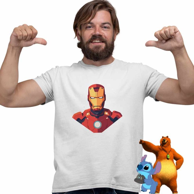 Fashion, accesorii si bijuterii - Barbati - Imbracaminte - Tricouri si bluze barbati - Tricou Barbati Marvel Omul de Fier Iron Man, alb, marime 2XL - Infinity.ro