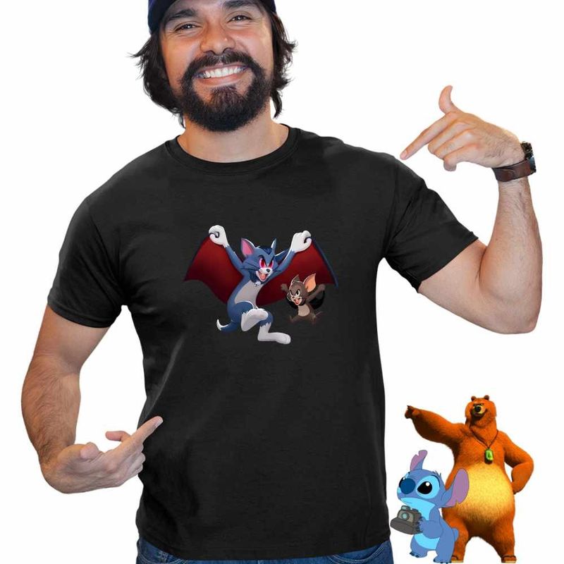 Fashion, accesorii si bijuterii - Barbati - Imbracaminte - Tricouri si bluze barbati - Tricou Barbati Tom si Jerry Dracula Vampiri Halloween Horror, negru, marime XL - Infinity.ro