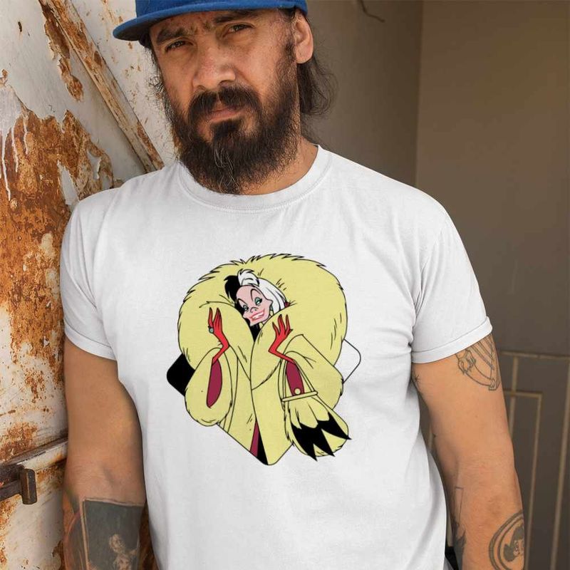 Fashion, accesorii si bijuterii - Barbati - Imbracaminte - Tricouri si bluze barbati - Tricou Barbati 101 Dalmatieni Cruella Devil, alb, marime L - Infinity.ro