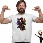 Fashion, accesorii si bijuterii - Barbati - Imbracaminte - Tricouri si bluze barbati - Tricou Barbati Fnaf Horror Five Nights at Freddy Horror Halloween, alb, marime 3XL - Infinity.ro