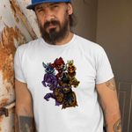 Fashion, accesorii si bijuterii - Barbati - Imbracaminte - Tricouri si bluze barbati - Tricou Barbati Fnaf Horror Five Nights at Freddy Horror Halloween, alb, marime 3XL - Infinity.ro