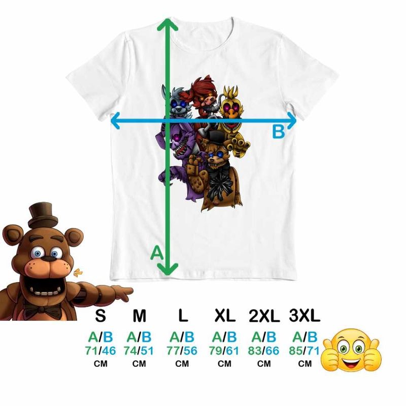 Fashion, accesorii si bijuterii - Barbati - Imbracaminte - Tricouri si bluze barbati - Tricou Barbati Fnaf Horror Five Nights at Freddy Horror Halloween, alb, marime 3XL - Infinity.ro