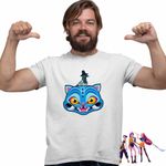 Fashion, accesorii si bijuterii - Barbati - Imbracaminte - Tricouri si bluze barbati - Tricou Barbati Huntrix Derpy Sussie Kpop Demon Hunters, alb, marime L - Infinity.ro