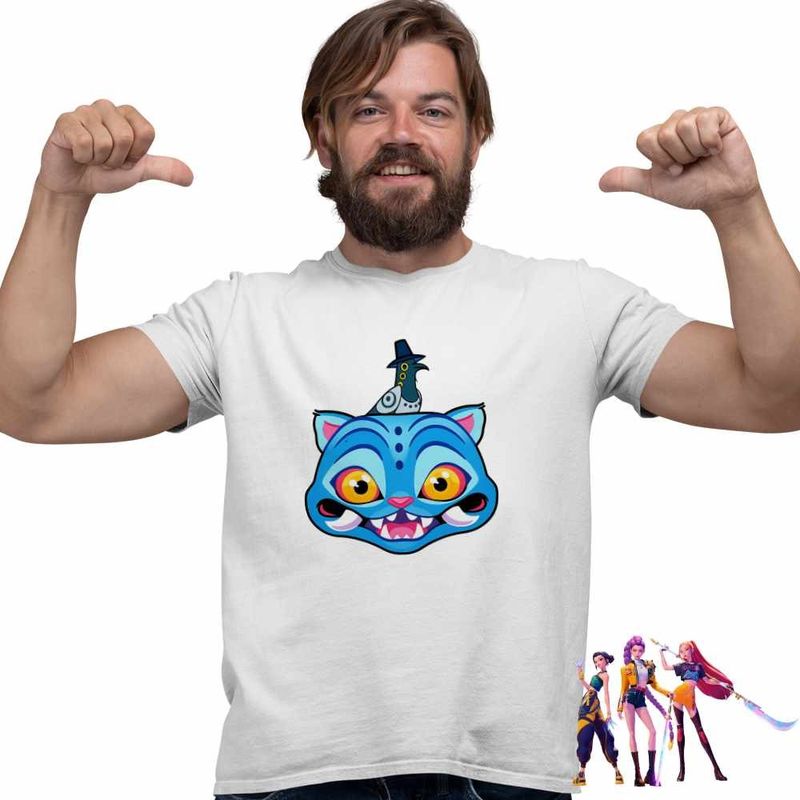 Fashion, accesorii si bijuterii - Barbati - Imbracaminte - Tricouri si bluze barbati - Tricou Barbati Huntrix Derpy Sussie Kpop Demon Hunters, alb, marime L - Infinity.ro