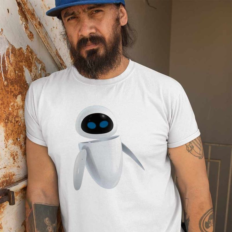 Fashion, accesorii si bijuterii - Barbati - Imbracaminte - Tricouri si bluze barbati - Tricou Barbati Wall-E Robot Avansat Eve Viitor SF  Desen Animat, alb, marime 3XL - Infinity.ro