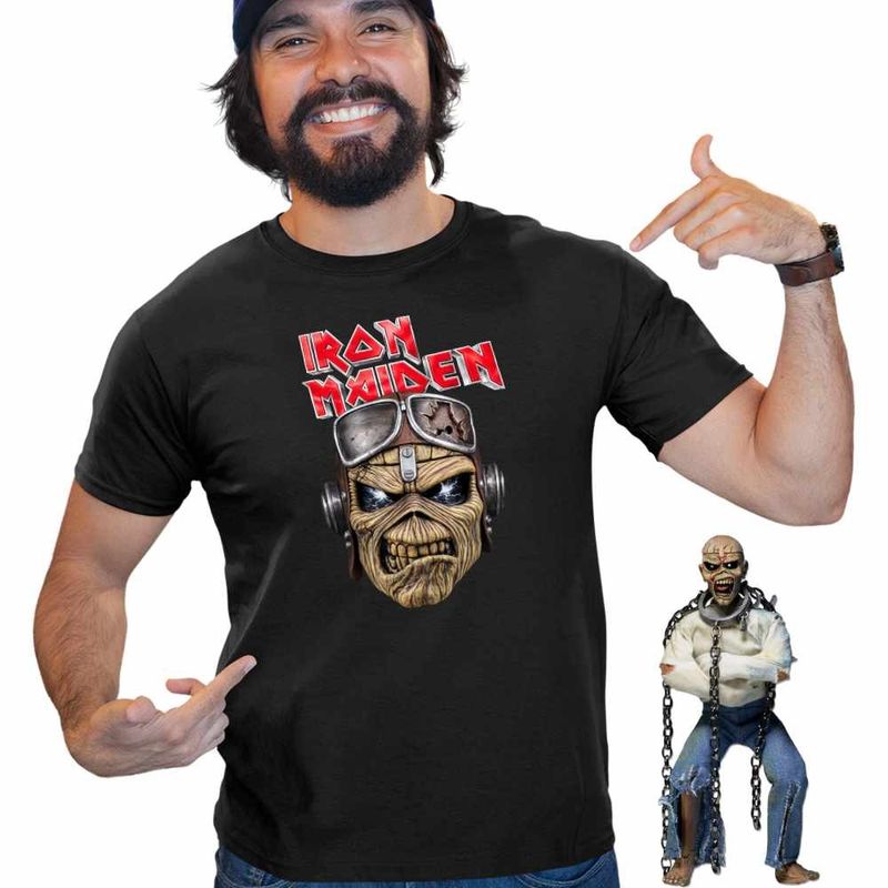 Fashion, accesorii si bijuterii - Barbati - Imbracaminte - Tricouri si bluze barbati - Tricou Barbati Iron Maiden Biker Heavy Metal, negru, marime S - Infinity.ro