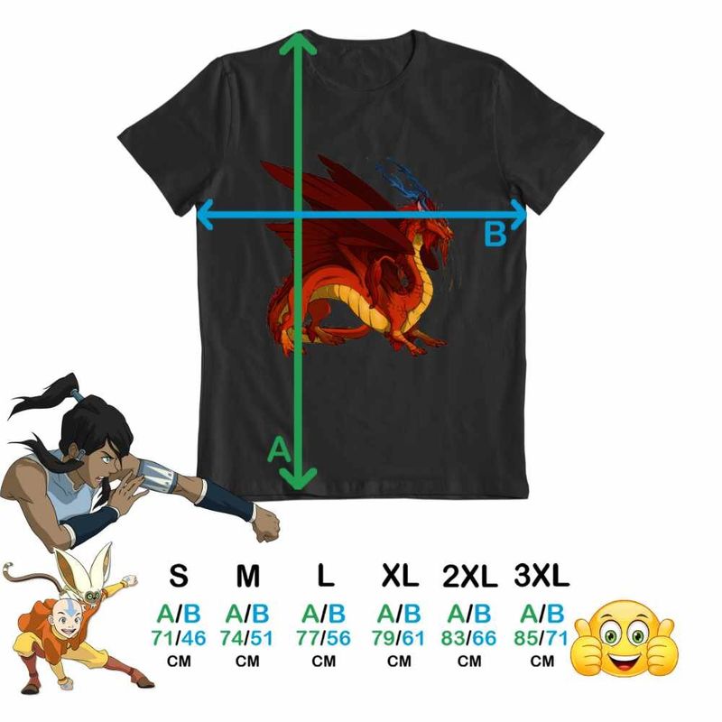 Fashion, accesorii si bijuterii - Barbati - Imbracaminte - Tricouri si bluze barbati - Tricou Barbati Avatar Dragon Fang Roku Anime Airbender, negru, marime L - Infinity.ro