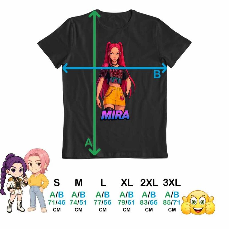 Fashion, accesorii si bijuterii - Barbati - Imbracaminte - Tricouri si bluze barbati - Tricou Barbati Huntrix Mira Kpop Demon Hunters, negru, marime 3XL - Infinity.ro