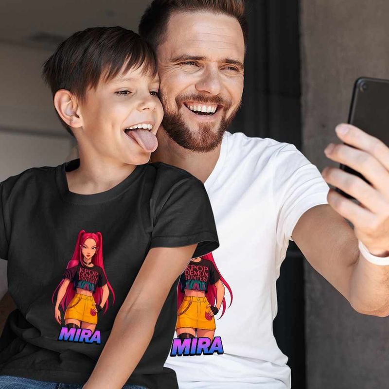 Fashion, accesorii si bijuterii - Barbati - Imbracaminte - Tricouri si bluze barbati - Tricou Barbati Huntrix Mira Kpop Demon Hunters, negru, marime 3XL - Infinity.ro