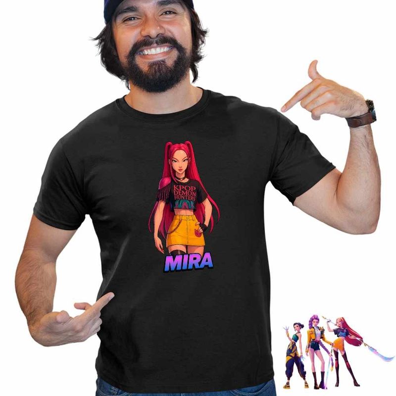Fashion, accesorii si bijuterii - Barbati - Imbracaminte - Tricouri si bluze barbati - Tricou Barbati Huntrix Mira Kpop Demon Hunters, negru, marime 3XL - Infinity.ro