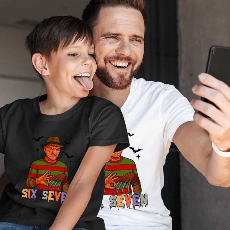 Fashion, accesorii si bijuterii - Barbati - Imbracaminte - Tricouri si bluze barbati - Tricou Barbati Six Seven Freddy Krueger 67 Halloween, negru, marime M - Infinity.ro