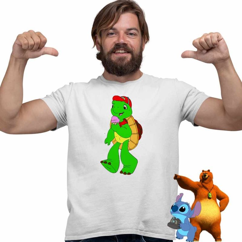 Fashion, accesorii si bijuterii - Barbati - Imbracaminte - Tricouri si bluze barbati - Tricou Barbati Franklin Testoasa Inghetata, alb, marime 3XL - Infinity.ro
