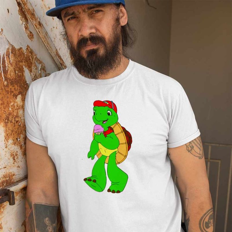 Fashion, accesorii si bijuterii - Barbati - Imbracaminte - Tricouri si bluze barbati - Tricou Barbati Franklin Testoasa Inghetata, alb, marime 3XL - Infinity.ro