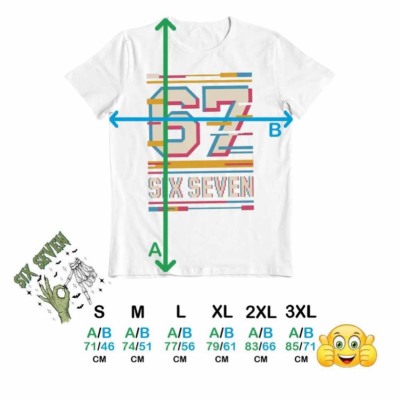 Fashion, accesorii si bijuterii - Barbati - Imbracaminte - Tricouri si bluze barbati - Tricou Barbati Six Seven Effect Glitch 67, alb, marime S - Infinity.ro