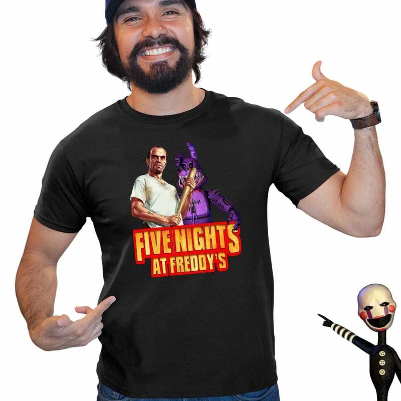 Fashion, accesorii si bijuterii - Barbati - Imbracaminte - Tricouri si bluze barbati - Tricou Barbati Fnaf GTA5 Five Nights at Freddy Horror Halloween, negru, marime 3XL - Infinity.ro