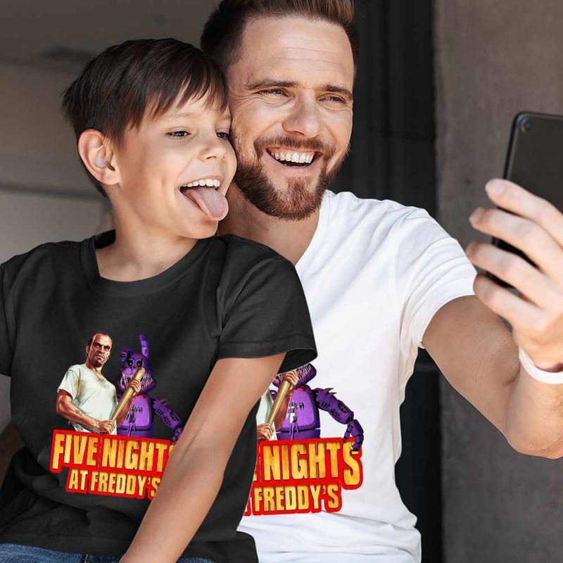 Fashion, accesorii si bijuterii - Barbati - Imbracaminte - Tricouri si bluze barbati - Tricou Barbati Fnaf GTA5 Five Nights at Freddy Horror Halloween, negru, marime 3XL - Infinity.ro