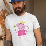 Fashion, accesorii si bijuterii - Barbati - Imbracaminte - Tricouri si bluze barbati - Tricou Barbati Purcelusa Peppa Pig Zana Maseluta, alb, marime 2XL - Infinity.ro