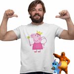 Fashion, accesorii si bijuterii - Barbati - Imbracaminte - Tricouri si bluze barbati - Tricou Barbati Purcelusa Peppa Pig Zana Maseluta, alb, marime 2XL - Infinity.ro