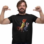 Fashion, accesorii si bijuterii - Barbati - Imbracaminte - Tricouri si bluze barbati - Tricou Barbati Zootopia Judy Nick, negru, marime M - Infinity.ro