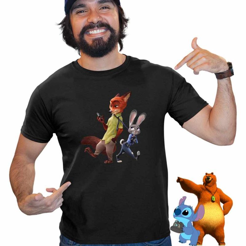 Fashion, accesorii si bijuterii - Barbati - Imbracaminte - Tricouri si bluze barbati - Tricou Barbati Zootopia Judy Nick, negru, marime M - Infinity.ro