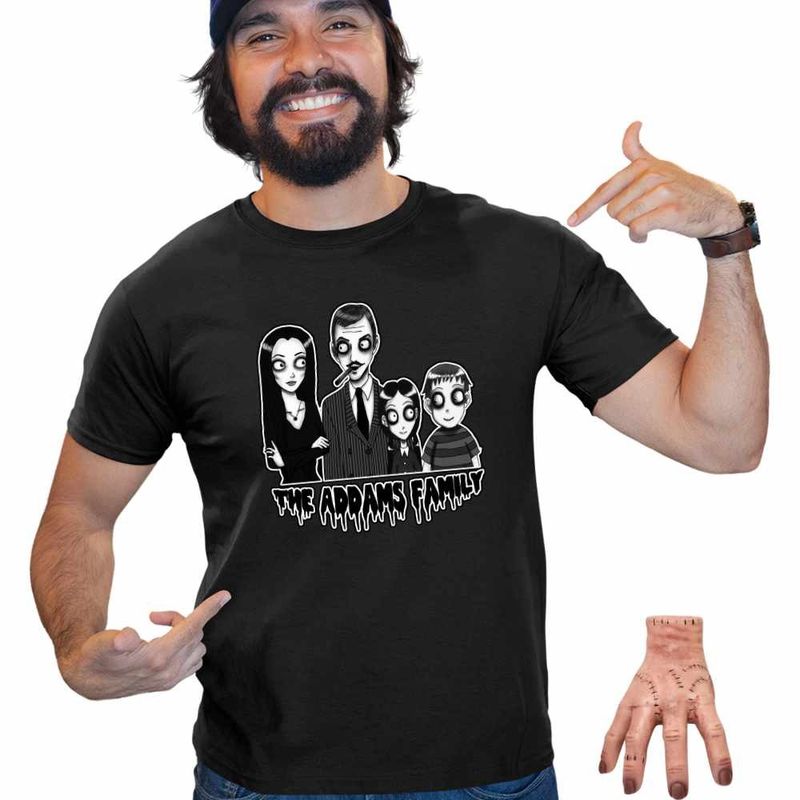 Fashion, accesorii si bijuterii - Barbati - Imbracaminte - Tricouri si bluze barbati - Tricou Barbati Familia Addams Mormantul Vesel Horror Halloween Morticia, negru, marime XL - Infinity.ro