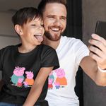 Fashion, accesorii si bijuterii - Barbati - Imbracaminte - Tricouri si bluze barbati - Tricou Barbati Purcelusa Peppa Pig Familia, negru, marime 3XL - Infinity.ro
