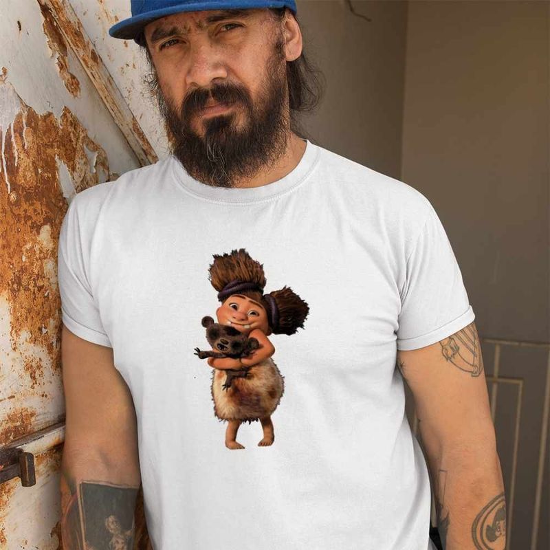 Fashion, accesorii si bijuterii - Barbati - Imbracaminte - Tricouri si bluze barbati - Tricou Barbati The Croods Sandy Familia Crood Epoca de Piatra, alb, marime XL - Infinity.ro