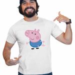 Fashion, accesorii si bijuterii - Barbati - Imbracaminte - Tricouri si bluze barbati - Tricou Barbati George Purcelusa Peppa Pig, alb, marime S - Infinity.ro