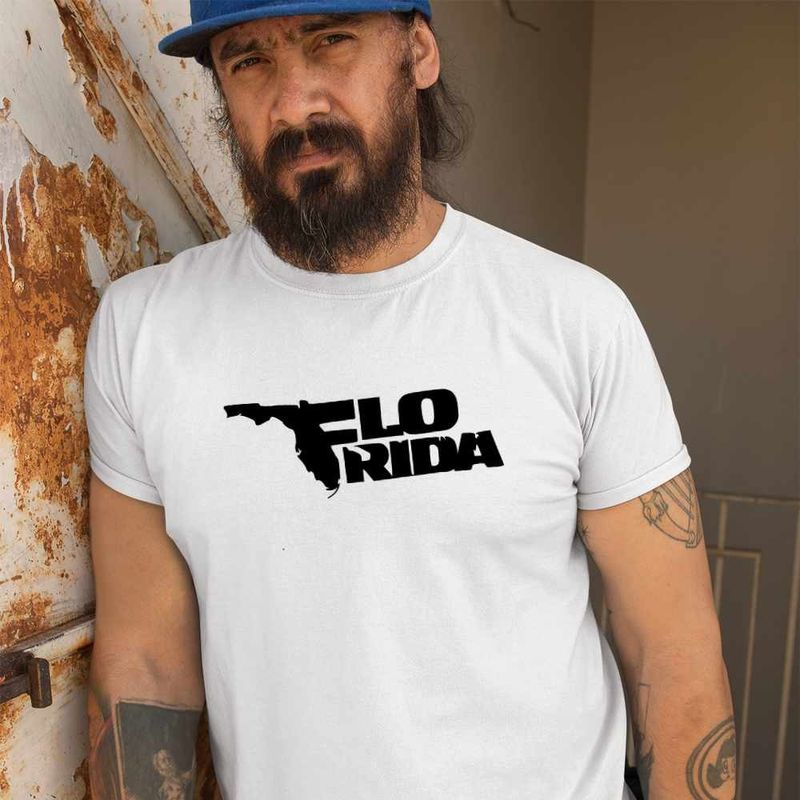 Fashion, accesorii si bijuterii - Barbati - Imbracaminte - Tricouri si bluze barbati - Tricou Barbati Flo Rida Hip Hop, alb, marime 2XL - Infinity.ro