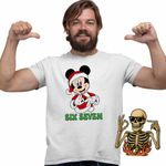 Fashion, accesorii si bijuterii - Barbati - Imbracaminte - Tricouri si bluze barbati - Tricou Barbati Six Seven Mickey Mouse Craciun Donald Duck, alb, marime 2XL - Infinity.ro